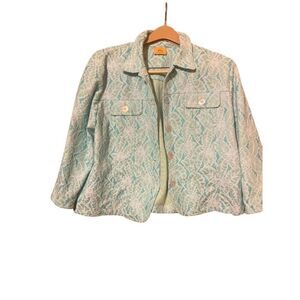 Ruby Rd. Women's Floral Lace Blazer Jacket Multicolor Size M